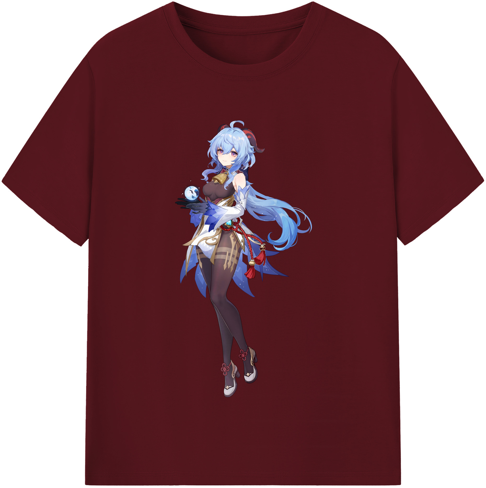 げんし神 甘雨 かんう genshin Ganyu 綿100％半袖Tシャツ（フロントプリント）